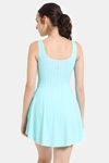 Zelocity Elastane Blended Slip-On Swimdress with Removable Pads - Aruba Blue — thumbnail 3